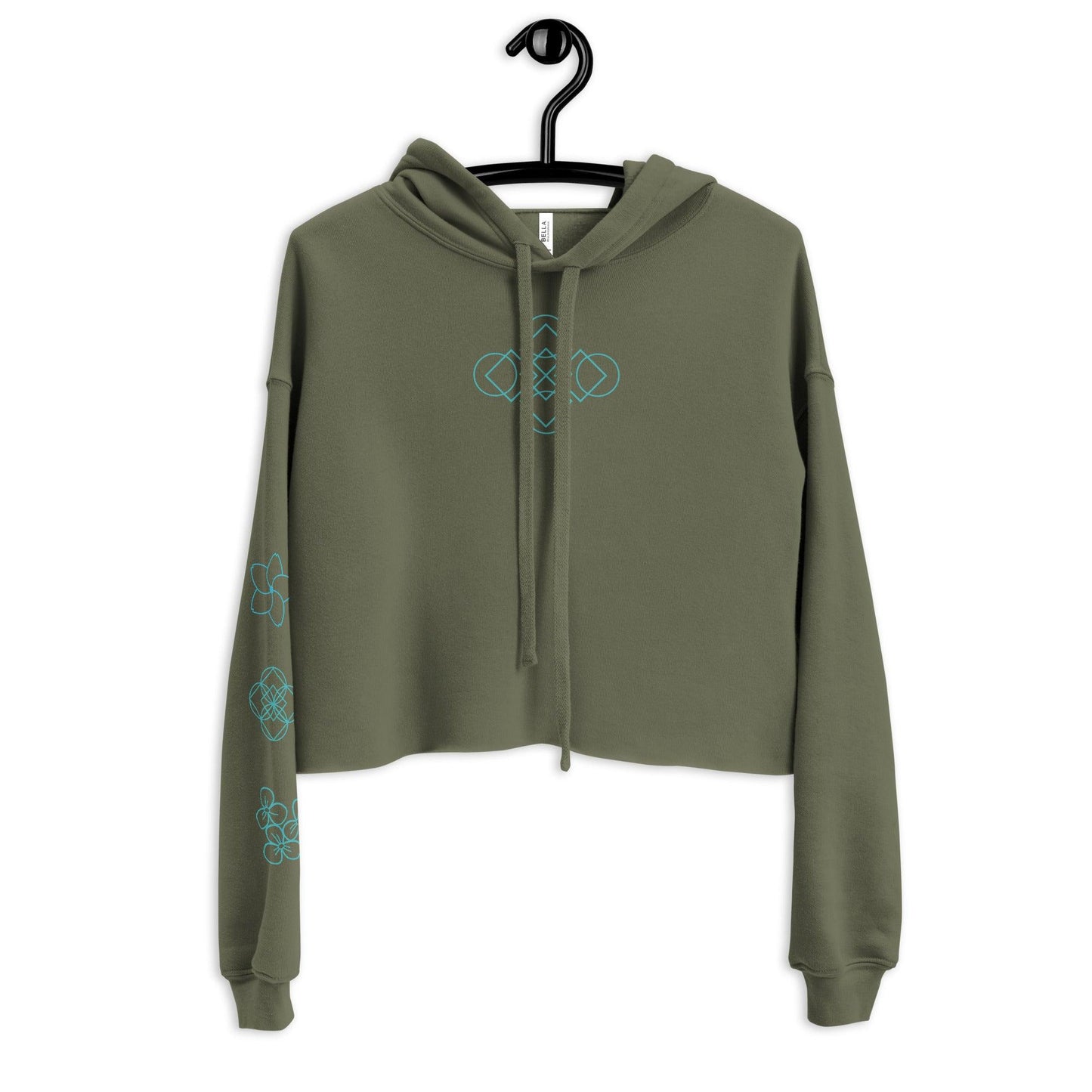 Garden Geometric Design Crop Hoodie - GroveWisdom