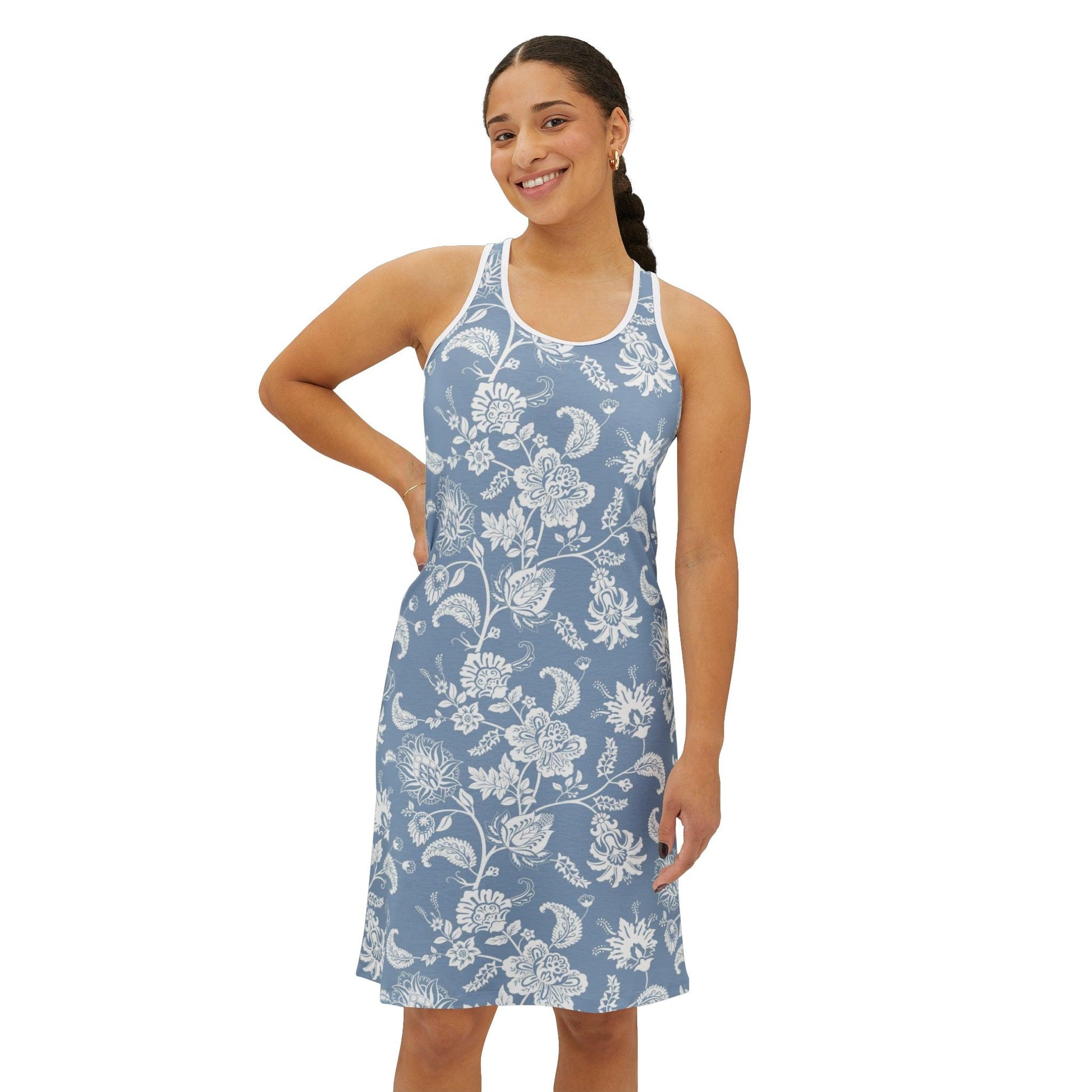 Blue Toile Women's Racerback Dress – GroveWisdom Blue Toile Women's Racerback Dress – GroveWisdom