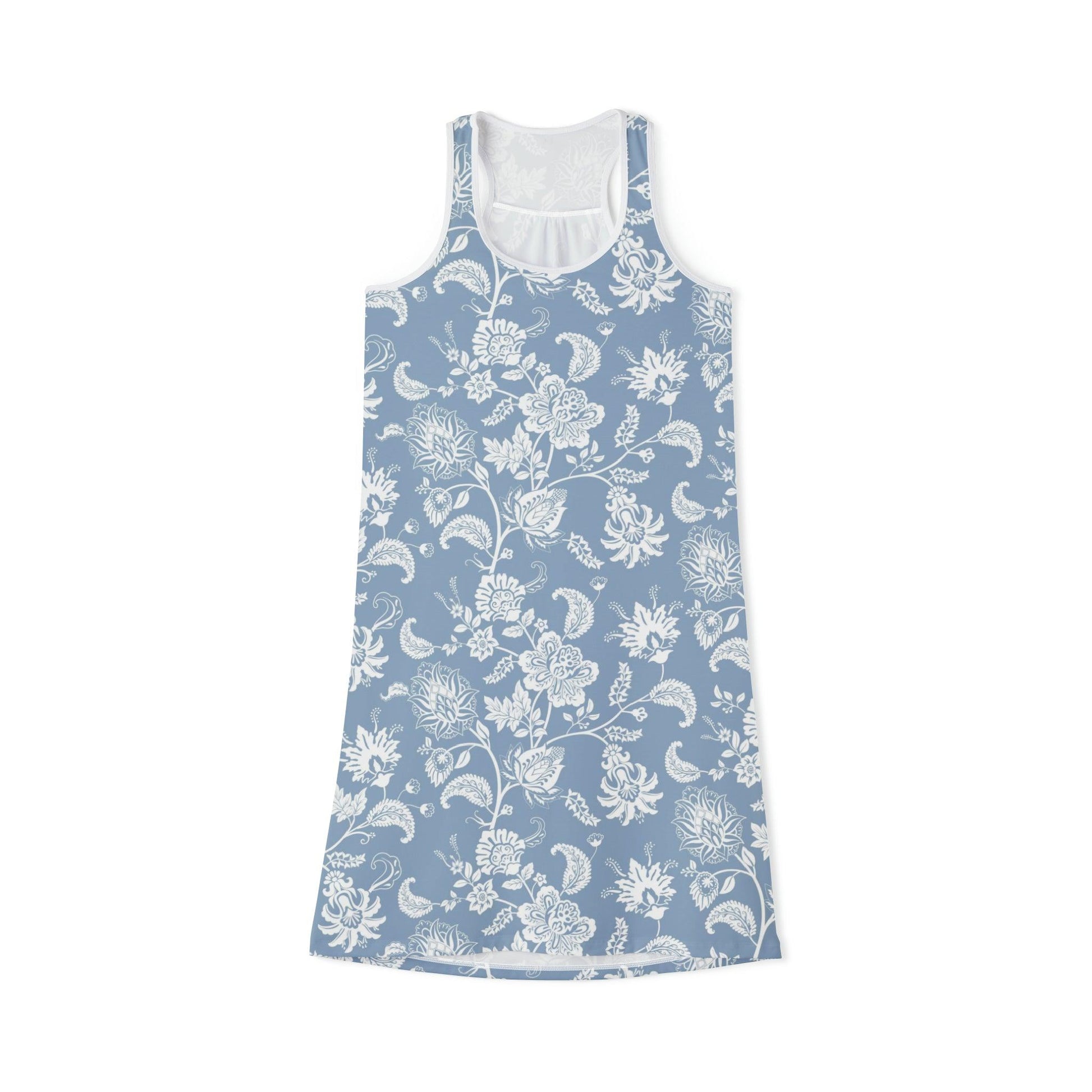 Blue Toile Women's Racerback Dress GroveWisdom Blue Toile Women's Racerback Dress GroveWisdom