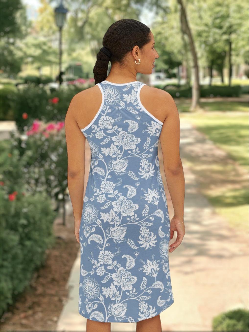 Blue Toile Women's Racerback Dress S / White Blue Toile Women's Racerback Dress S / White