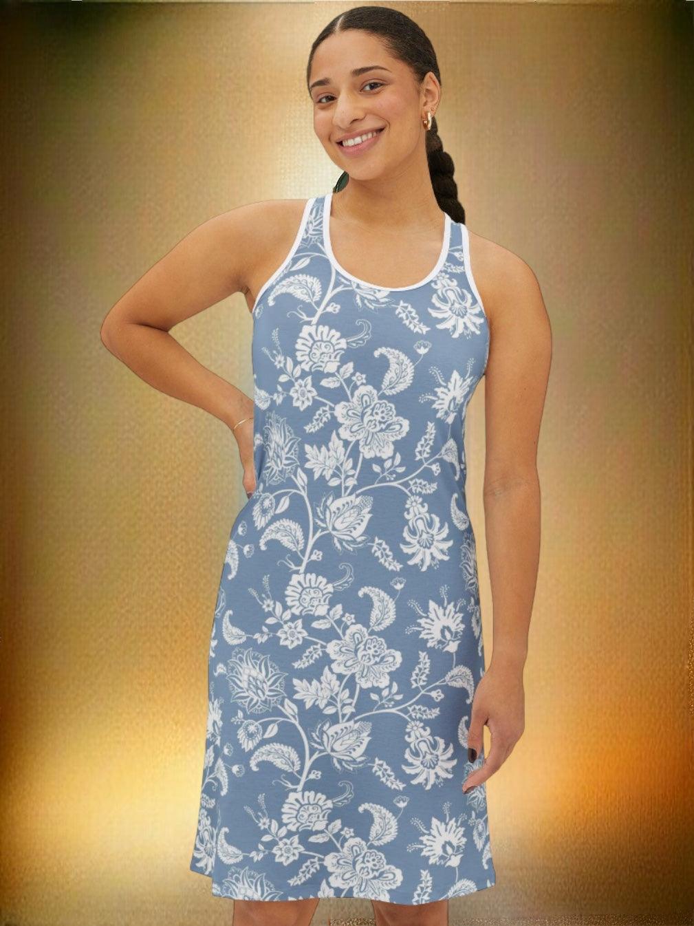 Blue Toile Women's Racerback Dress S / White Blue Toile Women's Racerback Dress S / White