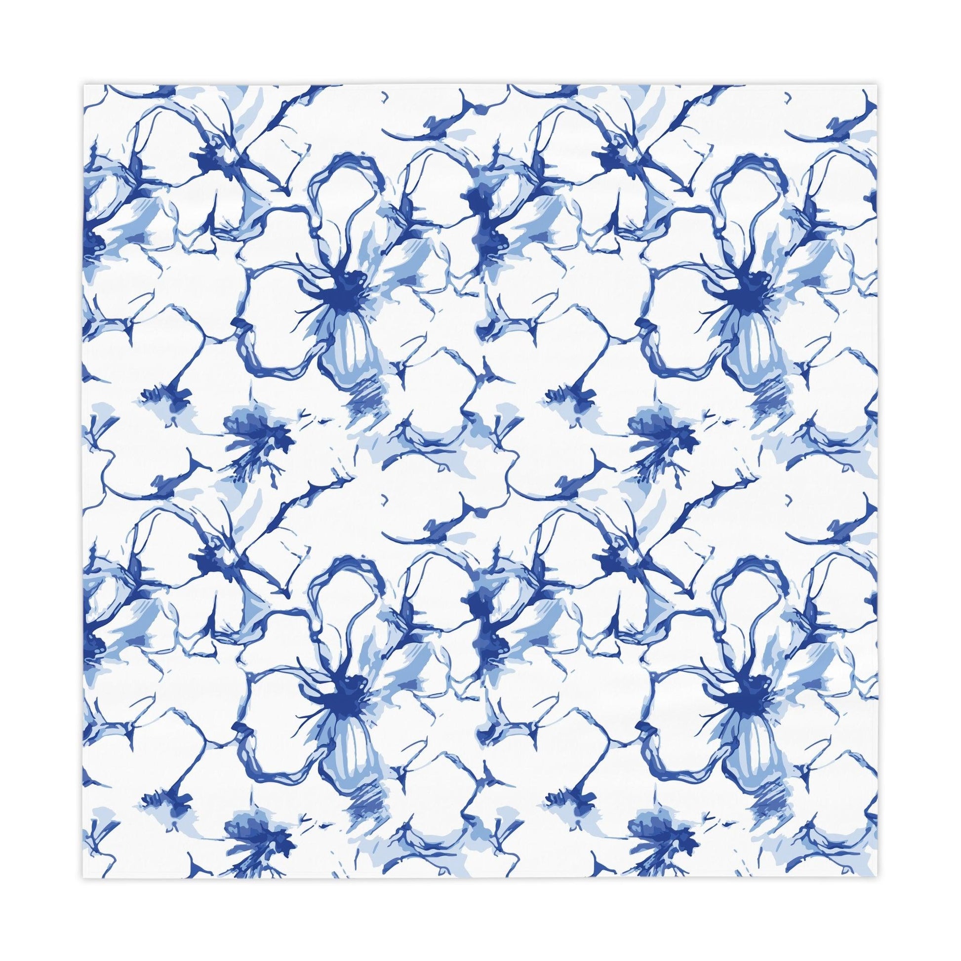 Mediterranean Blue Floral Tablecloth - GroveWisdom