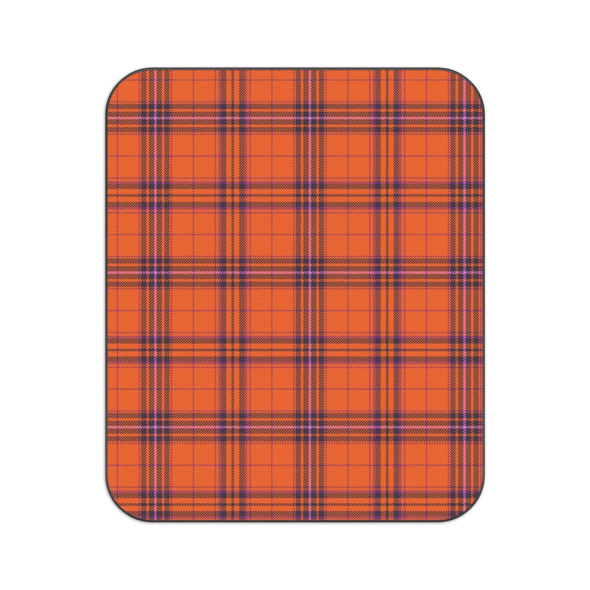 Orange Tartan Picnic Blanket - GroveWisdom